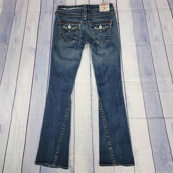True Religion Vintage Y2K Joey Low Rise Twist Flare Leg Jeans Size 26 - Picture 2 of 8